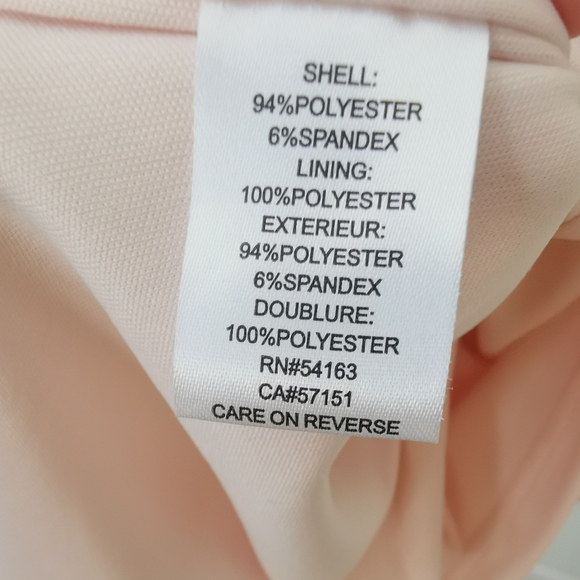 Calvin Klein Blush Pink, Cap Sleeve, Rouched Sheath Dress - Size 2 - Picture 4 of 5